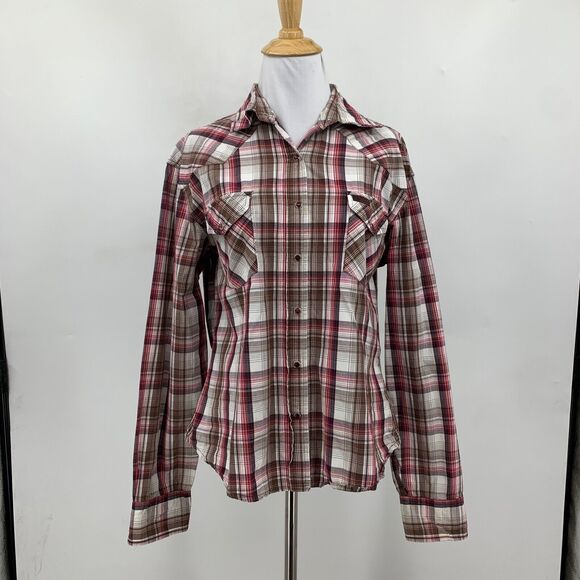 Cowgirl Hardware Shirt Womens XL Extra Large Pearl Snap Buttons Western Pocket - Picture 2 of 12